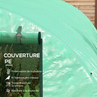 Outsunny Serre de Jardin Tunnel 6 m² avec système d'arrosage intégré, 3L x 2l m 6 fenêtres Porte enroulable Vert(m-5)