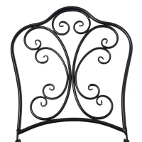 Outsunny Set Mobili da Giardino 3 Pezzi con 2 Sedie Pieghevoli e Tavolo da Caffè in Ceramica e Metallo, Nero(m-8)