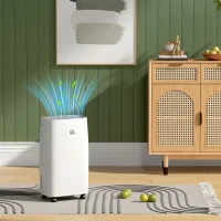 HOMCOM 12L/Day Dehumidifier with Continuous Drainage, 2.5L Water Tank, 24H Timer, Humidity Display, for Home Damp, Condensation, Mould and Laundry Drying, White(m-9)