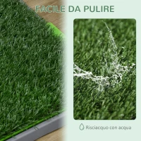 PawHut Toilette per Cani con Prato Finto, Erba di Ricambio e Vassoio Inferiore, 67x41cm(m-6)