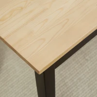 HOMCOM Banc en bois pour 2 personnes bicolore assise naturelle et piètement noir 102 x 36 x 45 cm(m-8)