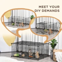 PawHut Pet Playpen DIY Small Animal Cage Metal Fence with Door, 22 Pieces, for Bunny Chinchilla Hedgehog Guinea Pig(m-4)