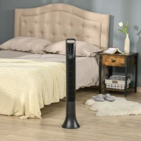 HOMCOM 36'' Freestanding Tower Fan, 3 Speed 3 Mode, 7.5h Timer, 70 Degree Oscillation, LED Panel, 5M Remote Controller, Black(m-10)