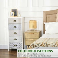 HOMCOM Slim Storage Cabinet Organiser, Chest of Drawers, 5-Drawer Dresser with Metal Handle for Living Room, Bedroom, Purple(m-5)