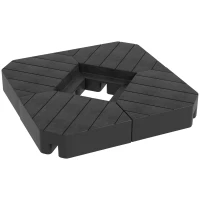 Outsunny Umbrella Weights for Cantilever Parasols, Set of 4 Heavy Duty Parasol Base Stand Weights, 80kg Sand or 60kg Water Filled, Black(m-11)