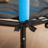 HOMCOM Tappeto Elastico per Bambini 3-10 Anni con Rete di Sicurezza e Corde Elastiche, Φ163.5x163.5 cm, Blu e Nero(m-9)