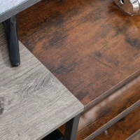 HOMCOM TV Unit Cabinet for TVs up to 60 Inches, Industrial TV Stand with Storage Shelves for Living Room, Brown and Grey(m-9)