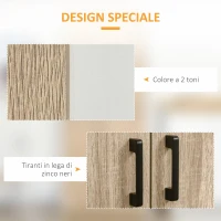 HOMCOM Dispensa Cucina in Legno MDF con 4 Ripiani Regolabili e 4 Porte, 80x40x182 cm(m-6)