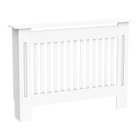 HOMCOM Copritermosifone a Doghe in MDF per Casa e Ufficio, 112x19x81 cm, Bianco(m-1)