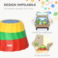 Outsunny Percorso di Equilibrio Giocattolo per Bambini 3-6 Anni, Pietre di Fiume Set 3 Pezzi Antiscivolo e Impilabili(m-4)