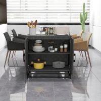 HOMCOM Modern Sideboard, Freestanding Sideboard Storage Cabinet with Adjustable Shelf and 2 Doors for Living Room, Grey(m-8)