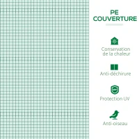 Outsunny Mini Serre de Jardin Serre à tomates mini serre tunnel toit pointu 400L x 100l x 80H cm Acier PE Haute densité 140 g/m² Anti-UV 3 fenêtres avec Zip enroulables Vert(m-4)