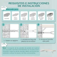 PawHut Juego de Escalada para Gatos de Pared de 3 Piezas con Caseta Plataformas Hamaca y Poste de Sisal Blanco(m-6)