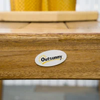 Outsunny 3 Pieces Picnic Bench Set with Table and 2 Benches, Acacia wood Dining Trestle Beer Table and Seat,  Natural Wood Finish(m-9)