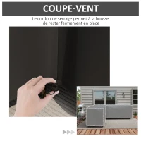 Outsunny Housse de Protection Étanche Salon de Jardin d'angle 420D Oxford Bâche Extérieur Imperméable anti-UV 250L x 250l x 79H cm, Noir(m-6)