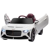 HOMCOM Bentley Bacalar Licensed 12V Kids Electric Car, with Remote Control, White(m-11)