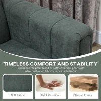 HOMCOM Three-Seater Relaxed Modern Sofa - Grey(m-6)