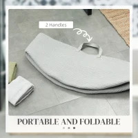 HOMCOM 88L Cotton Rope Laundry Basket, with Handles - Grey(m-6)