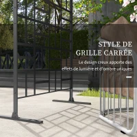 Outsunny Panneau brise vue décoratif paravent extérieur à motif géométrique ajouré en métal - 90L x 45l x 198H cm, noir(m-4)