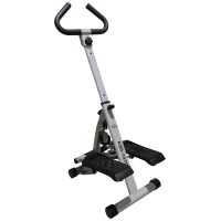 HOMCOM Stepper w/ Handle Hand Grip Workout Fitness Machine For Fitness Aerobic Exercise Home Gym Grey(m-11)