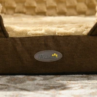 PawHut Calming Dog Bed Pet Mattress w/ Removable Cover, Anti-Slip Bottom, for Small Dogs, 70L x 50W x 18Hcm - Brown(m-9)