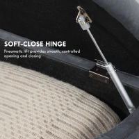 HOMCOM Velvet-Feel Half Circle Storage Ottoman - Dark Grey(m-5)