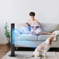 HOMCOM 46" Oscillating Tower Fan with Remote Control, 12H Timer, 3 Speed, 4 Modes, Quiet Cooling Fans, Electric Floor Standing Fan for Home Bedroom Office, Black(m-11)