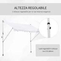 Outsunny Tenda da Sole a Bracci 3x1.5m con Manovella e Struttura Telescopica, Bianco(m-5)