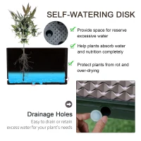 Outsunny Set of 2 Indoor/Outdoor Planter Boxes | Garden Raised Elevated Beds, Flowers Vegetables Fruits Herbs Container w/ Self-Watering Design Drainage Holes, Brown(m-4)