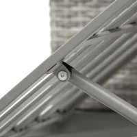 Outsunny 3-in-1 Rattan Bistro Set, Wicker Garden Furniture Set with 2-level Rising Table, Adjustable 3-seater Sofa Lounger with Washable Cushions for Outdoor, Patio, Balcony, Grey(m-9)