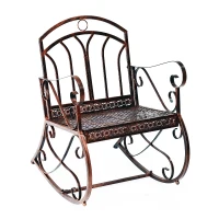 Outsunny Metal Single Chair 1 Seater Garden Outdoor Rocking Chair Vintage Style Bronze(m-1)