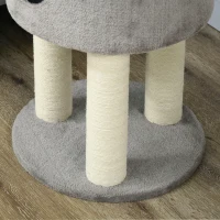 PawHut Arbre à chat griffoirs grattoirs sisal naturel arbre à grimper niche plate-forme en peluche hauteur 103 cm gris(m-8)