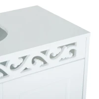 HOMCOM Armario de Baño tipo Mueble Bajo para Lavabo con 2 Puertas y Estantes 60x30x56cm Diseño Moderno de Madera Blanca(m-8)