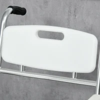 HOMCOM Sedia Comoda con Ruote per Anziani 3 in 1, Sedia per WC in Alluminio con Secchio Rimovibile, Bianco(m-8)