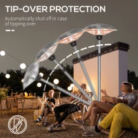 Outsunny 3KW Electric Patio Heater with 3 Heat Settings, Freestanding Infrared Outdoor Heater with Adjustable Height and 5M Extra Long Power Lead, Aluminium Alloy, Silver(m-8)