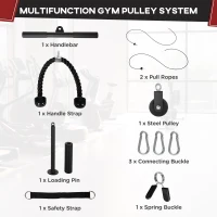 SPORTNOW Cable Machine Pulley System, Lats Pull Down System, with DIY Loading Weight Pin(m-4)