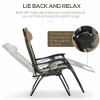 Outsunny Zero Gravity Lounger Chair, Folding Reclining Patio Chair with Padded Seat, Cup Holder, Soft Cushion and Headrest for Poolside, Camping, Coffee(m-4)