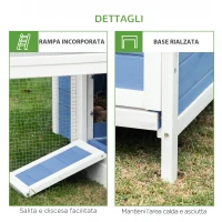 PawHut Gabbia per Galline Ovaiole con Zona Corsa e Vassoio di Nidificazione Rimovibile, Pollaio da Giardino in Legno con Tetto Impermeabile, 180x91x79 cm(m-7)