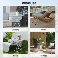 Outsunny Minimal Folding Outdoor Table - Grey/White(m-7)