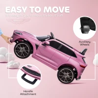 AIYAPLAY Aston Martin DBX Licensed Battery Powered Kids Electric Car, 12V Kids Ride on Car w/ Lights, Music Horn, Pink(m-6)