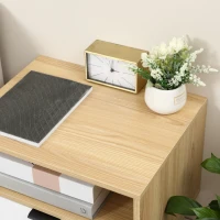 HOMCOM Mesita de Noche con 1 Cajón y 1 Estante para Dormitorio Salón Oficina Estilo Moderno 50x39,5x49,5cm Madera Natural(m-7)