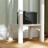 HOMCOM Set of Two Elegant Floral Cut-Out Side Tables - White(m-9)