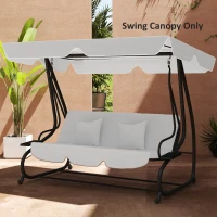 Outsunny 145 x 200Wcm Swing Chair Canopy Replacement - Light Grey(m-9)