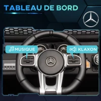 HOMCOM Voiture électrique 4x4 pour enfants de 3 à 8 ans Mercedes-Benz Unimog avec télécommande roues suspendues klaxons noir(m-5)