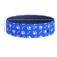 PawHut Piscina Rigida per Cani Taglia Media 65kg in Plastica Dura e Antiscivolo per Giardino o Interni, Blu Φ120x30cm(m-3)