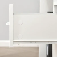 HOMCOM Bureau Informatique 2 tiroirs coulissants 3 étagères dim. 108L x 48l x 76H cm Panneaux Particules MDF Blanc(m-9)