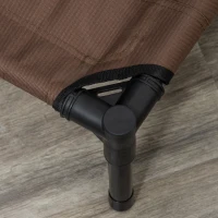 PawHut Lettino per Cani Rialzato con Seduta Traspirante, in Acciaio e Tessuto, 61x46x18 cm, Nero e Caffè(m-9)