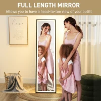 HOMCOM 150 x 40cm Full Length Mirror, with Adjustable Lights - Black(m-4)