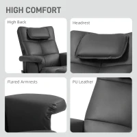 HOMCOM Faux Leather Massage Recliner Chair, with Storage Ottoman - Black(m-8)