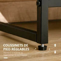 HOMCOM Commode 7 tiroirs meuble de rangement tiroir en tissu pliant - structure acier noir - 80L x 29l x 78,5H cm, noir et gris(m-6)